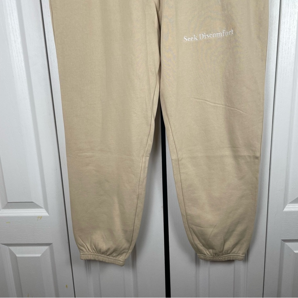 NWT Seek Discomfort Sweatpants Men’s XXL Tan Organic Cotton Relaxed Streetwear - Picture 5 of 13